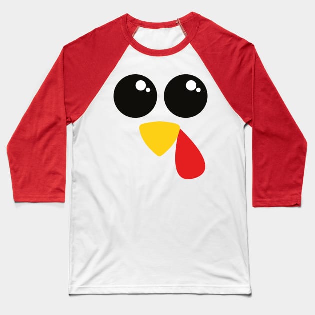 Turkey Face Costume Baseball T-Shirt by SusurrationStudio